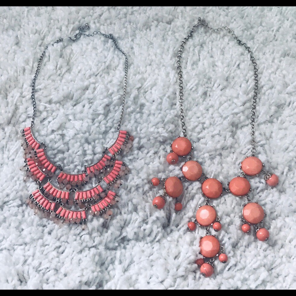 BUNDLE! Orange chunky necklaces.